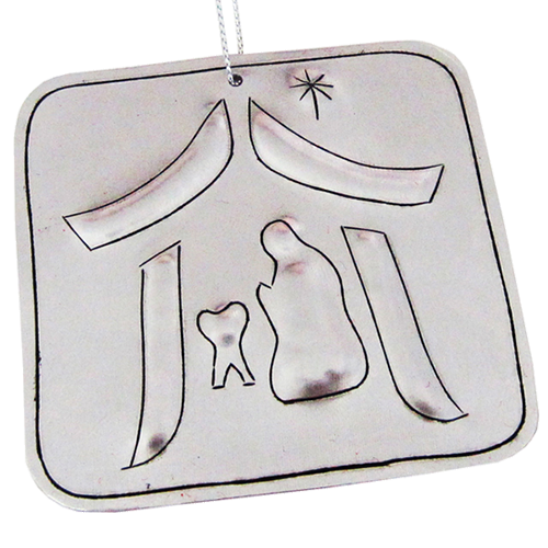 Tin Ornament Nativity 4